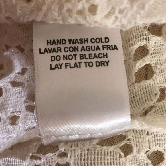 Skies Are Blue White Sheer Lace Dress MED - Picture 6 of 6